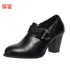Liu Fu Spot 2026 Nova Moda Europeia e Americana Comércio Exterior Tamanho Grande Sapatos Femininos Moda Feminina Amazon Sapatos de Salto Bloco Brilhantes