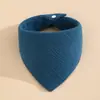 Babero Triangular de Color Sólido de Cuatro Capas Transfronterizo Toalla para Saliva Babero de Alimentación para Bebé Recién Nacido Toalla para Escupir Bebé Venta al por Mayor en Amazon
