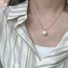 Entrada Francesa Luxo Nicho Colar de Pérolas Feminino High-end Nicho Aço Titânio Sem Cor Pingente Corrente Elegante Clavícula Acessórios