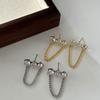 Pendientes de circonita con diseño de nicho, elegantes pendientes de circonita con borlas largas y destellos de estilo europeo y americano, pendientes de viento frío de alta calidad para mujer