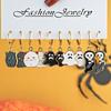Aretes de Halloween Nuevo Traje de Venta Caliente Femenino Personalizado Creativo Fantasma Diablo Calabaza Gota de Aceite Set Venta al por Mayor