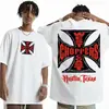 Camiseta Gráfica de Cruz de Hierro West Coast Choppers para Hombre Ropa Urbana Harajuku Camiseta Unisex Moda Camiseta Genial