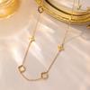 Collar de Acero de Titanio Nuevo de Lujo Ligero para Mujer Explosivo Nicho Japonés y Coreano Simple Geométrico Elegante Versátil Color Libre Cadena para Clavícula