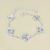 Pulsera de Plata Pura 999 Trébol de Cuatro Hojas Hielo Triturado con Diseño Estrellado para Mujer, Diseño de Nicho con un Toque de Lujo, Pulsera de Regalo