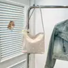 Bolsa de Lona Floral Fofa 2025 Nova Versátil Grande Capacidade Ombro Único Casual Roupas de Trabalho Bolsa Tote Bolsa Tote