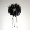 Cadena de Pinza para el Cabello Grande Autoadhesiva con Borla de Concha y Pétalos de Peonía Accesorios para el Cabello DIY Pinza de Tiburón Pinza para el Cabello de Estilo Antiguo para Mujeres