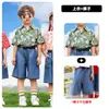 Disfraz de Rendimiento Infantil para Niños y Niñas Estilo Retro de Hong Kong Camisa Protector de Flores Disfraz de Baile Disfraz de Rendimiento Coral