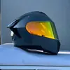 Casco Abierto de Motocicleta Ff Casco de Motocicleta de Media Temporada con Doble Lente Casco Integral de Motocicleta para Hombre y Mujer Vehículo Eléctrico
