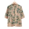 Verão da mãe novo terno elegante camisa calças moda meia-idade verão chinês duas peças estilo nacional top