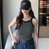 Camisola de Punto Rayada para Mujer Verano Nueva Anti-Exposición Slim Corta Chica Caliente Capa Interior