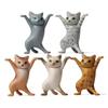 5-geração de desenho animado bonito feito à mão dança gato modelo moda brinquedo crianças torcido ovo boneca gato decoração do bolo