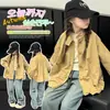 Abrigo de Niña Primavera 2026 Nuevo Moda Abrigo Infantil para Niños Mayores, Elegante Gabardina Estilo Coreano Otoño, Camisa de Niña