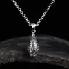 Novo produto atacado pingente mantra de seis palavras masculino e feminino prata de lei s925 pingente vintage tingido de preto seguro