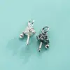 Pingente de Flor em Prata de Lei S925 Folha de Ginkgo Flor Pendurada Floco de Neve Lótus Pingente para Pulseira de Contas Feita à Mão DIY