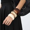 Pulseras Populares Transfronterizas Europeas y Americanas, Pulseras Irregulares Geométricas de Borde Ancho Manchadas, Pulseras Redondas de Metal de Alta Gama a la Moda