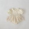 Vestido de Verano para Niña 2026 con Cuello de Encaje, Vestido de Malla de Princesa para Bebé de 0 a 3 Años, Vestido tipo Mameluco para Fiesta de Primer Cumpleaños