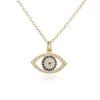 Aogu Producto Popular Transfronterizo Elegante Cadena de Clavícula Europea y Americana Cobre Chapado en Oro de 18K Zirconia Colgante Ojo del Diablo Collar para Mujer