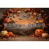 Tela de Fondo Vintage para Halloween Castillo de Calabaza Atmósfera de Fiesta Festiva Pancarta Decorativa Diseño Personalizado