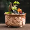 Elegante Vasinho de Cerâmica para Suculentas de Mesa Pastoral Vasinho de Flores Pintado à Mão Exquisito Decoração Criativa para Plantas Planta em Vaso para Casa