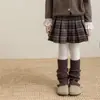 Zapatos Shang Mian Calentadores de Pierna de Algodón para Niños Otoño Invierno Calientes Engrosados Calcetines Afelpados Estilo Coreano Ins Color Sólido Raya Vertical Tejido de Punto Trenzado Ropa Interior Leggings