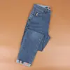 Jeans masculino de perna reta da moda, estilo americano, em estoque, plus size, para primavera e outono, calças casuais masculinas, calças compridas, tendência transfronteiriça