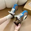 Tênis de treino alemães mais vendidos 2026 outono novo tênis feminino Cortez com aumento interno de altura, tênis casuais outdoor de bloqueio de cores com sola grossa em tecido azul