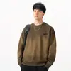 Ropa para Hombre Fengshe / Sudadera Pesada de 360 g para Hombre, Primavera y Otoño, Lavado Degradado, Estampado Casual Americano, Cuello Redondo, Manga Larga