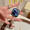 Pulsera de Metal con Forma de Trébol de Cuatro Hojas Incrustada con Diamantes de Cobre y Circonita Adecuada para Apple Watch iWatch 12ª Generación 11/10