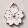 AA-30 Pingente de Liga de Flor Feito à Mão DIY Pingente de Gota de Óleo Pulseira Colar Pingente Joia Chaveiro Brincos