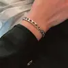 Pulsera Cubana de Acero de Titanio Moda Personalidad Masculina Simple Hip Hop Estilo Frío Cadena NK Pulsera de Estilo Neutral Dominante para Hombres y Mujeres