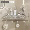 Estante de almacenamiento de esquina con ventosa corrugada, trípode para baño, inodoro, lavabo, estante de almacenamiento de pared sin perforaciones