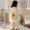 Pijama Novo para Meninas 2026, Algodão Puro, Estilo Primavera e Outono, Roupa de Casa Infantil para Meninas, Conjunto Doce de Manga Longa, Pode Ser Usado Fora