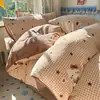 Juego de cuatro piezas de terciopelo de leche clase A invierno doble cara engrosado terciopelo coral ropa de cama para dormitorio estudiantil juego de tres piezas de franela edredón z