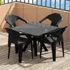 Mesa y Silla de Plástico para Patio Exterior Combinación Mesa para Puesto de Comida Mercado Nocturno Silla con Respaldo Barbacoa Impermeable Protector Solar Playa Exportación