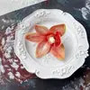 Adorno de Cabeça Simulado de Orquídea Cymbidium com Flores Materiais Artesanais DIY Corsage Flor de Pulso Caixa de Presente Decoração de Casamento
