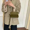 Bolsa feminina versátil estilo coreano com textura para o dia a dia, bolsa transversal quadrada pequena estampada 2026, bolsa de ombro trançada vintage, novo modelo