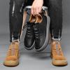 [Contador] Sapatos Slip-On de Couro de Vaca Outonais, Tênis Versáteis e da Moda de Sola Grossa, Sapatos Masculinos da Moda