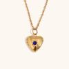 Collar con colgante en forma de corazón de acero inoxidable chapado en oro de 18 quilates con piedra de cumpleaños de diciembre para mujer, estilo transfronterizo europeo y americano