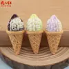 Serie de Conos Degradados Bicolor Tridimensional Juguete Alimentario DIY Pegamento de Crema Accesorios de Resina Colgante para Tocados Llavero