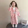 Conjunto de Sudadera con Capucha de Dibujos Animados para Niños Estilo Otoño Chaqueta Estampada para Niñas Sudadera Casual con Cremallera para Bebé Conjunto de Dos Piezas
