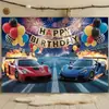 Amazon Fondo de Cumpleaños Temático de Esponja Amarilla de Dibujos Animados Banner Feliz Cumpleaños para Niña Suministros de Decoración de Cumpleaños