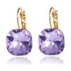 Aretes Elegantes de Moda Transfronteriza Europea y Americana con Cristales, Simples y Versátiles con Piedras Preciosas Geométricas, Estilo de Lujo al por Mayor