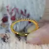 Temu Venta Caliente Anillo Delgado Europeo y Americano para Mujer Simple Chapado en Oro de 18k Anillo Completo con Circonita Incrustada con Fábrica de Anillos