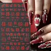 Adesivos de Unha Artística Transfronteiriços Novos Recém-Casados Casamento Caractere Chinês Coração Vermelho Prata Adesivos de Unha Adesivos Atacado