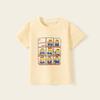 Roupa infantil feminina algodão puro estilo ocidental moda infantil camiseta manga curta tesouro masculino cor sólida série desenho animado combina com tudo moda coreana camiseta