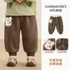 Pantalones de Forro Polar Kaka Panda para Niños Pantalones Deportivos de Otoño e Invierno para Niños Ropa de Invierno para Niñas Pantalones Largos de Invierno para Bebé Modernos
