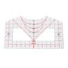 Regla guía para camisetas cuatro en uno transfronteriza, herramienta de calibración de cuello redondo, herramienta de alineación para costura, regla de PVC de cuatro piezas en forma de V