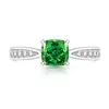 Anillo de Flor de Hielo de Piedra Preciosa Colorida de Venta Caliente en Transmisión en Vivo, Corte Cubo de Azúcar Pequeño para Mujer, Diamante de Alto Carbono Súper Brillante, Anillo Versátil de Moda, Envío Directo de Una Pieza