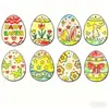 Ovo de Madeira de Páscoa Fatias de Madeira Artesanato em Madeira DIY Decorações Pintadas à Mão em Estoque Presentes de Feriado Transfronteiriços