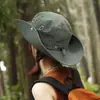 Sombrero de Pescador de Secado Rápido Sombrero para Exteriores Camping Senderismo Sombrero de Escalada con Cordón Sombrero de Vaquero Occidental Sombrero de Escalada de Ala Ancha para Hombre